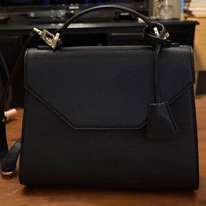 Italic Sophisticated Black Satchel Bag